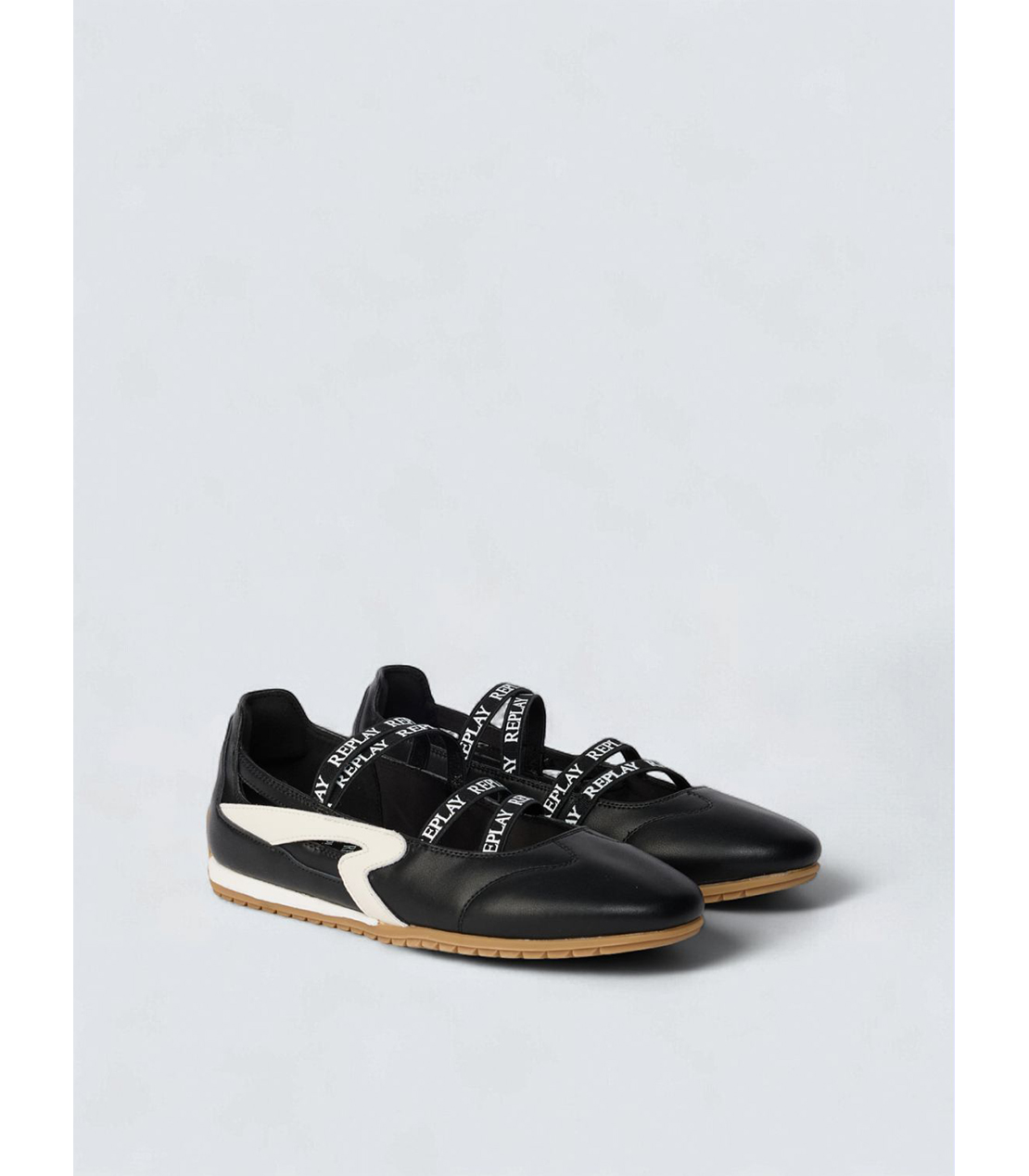 バレエフラットレザースニーカー 詳細画像 ブラック 3